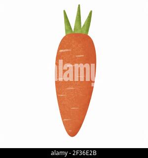 Carrot vegetable flat illustration on white background vector illustration. Stock Vector