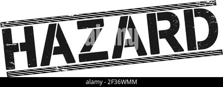 Hazard grunge rubber stamp, vector illustration on white Stock Vector