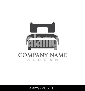 Bed logo and symbol vector image Stock Vector