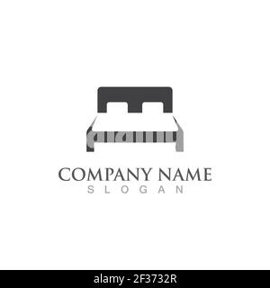 Bed logo and symbol vector image Stock Vector