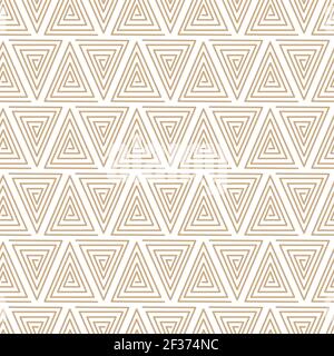 Abstract geometric background of triangles. Beige seamless pattern. Ethnic ornament. Stock Vector