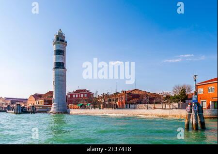 Lighthouse of Murano Island in Venice in Veneto, Italy Stock Photo