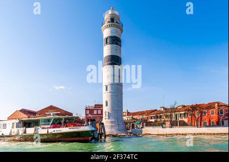 Lighthouse of Murano Island in Venice in Veneto, Italy Stock Photo
