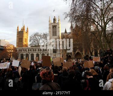 London, UK. 15th Mar, 2021. Protesters gather outside Parliament in London to oppose the new restrictions on the right to protest. March 15 2021. Credit: One Up Top Editorial Images/Alamy Live News Stock Photo