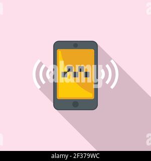 Call unmanned taxi icon, flat style Stock Vector