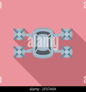 Unmanned taxi drone icon, flat style Stock Vector