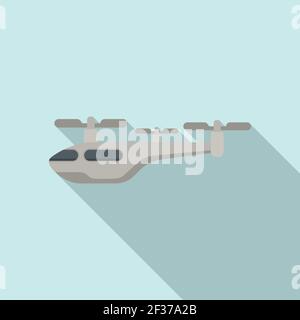 Assistant unmanned taxi icon, flat style Stock Vector