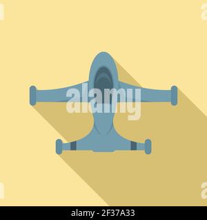Plane unmanned taxi icon, flat style Stock Vector