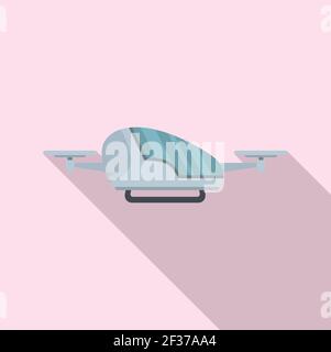 Innovative drone taxi icon, flat style Stock Vector