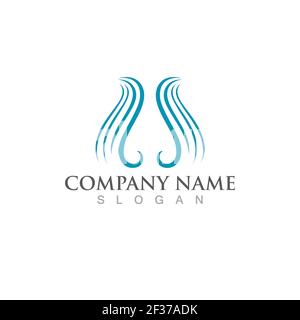 Hair logo  icon vector illustration design Stock Vector