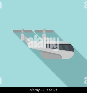 Drone taxi icon, flat style Stock Vector