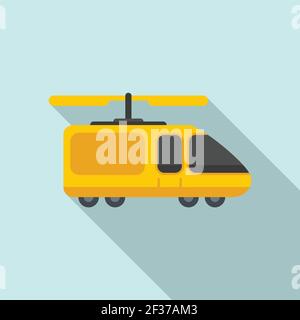 Transport unmanned taxi icon, flat style Stock Vector