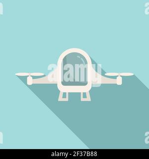 Future unmanned taxi icon, flat style Stock Vector