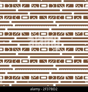 Monochrome seamless vector border triangles. Boho style pattern black ...