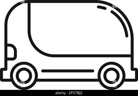 Unmanned taxi car icon, outline style Stock Vector