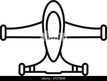 Plane unmanned taxi icon, outline style Stock Vector