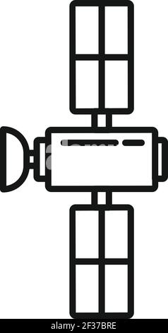 Unmanned taxi space satellite icon, outline style Stock Vector