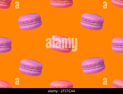 French almond biscuits Bright seamless photo pattern Stock Photo
