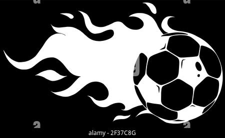 Vector isolated soccer ball. Vector silhouette in black background football ball Stock Vector