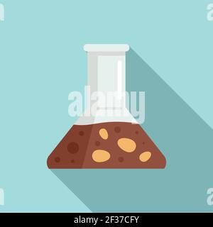 Seed farm flask icon, flat style Stock Vector