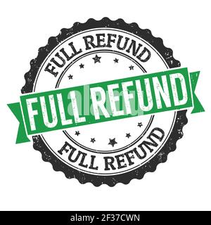 Full refund grunge rubber stamp on white background, vector illustration Stock Vector