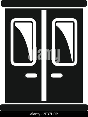 Metro train door icon, simple style Stock Vector