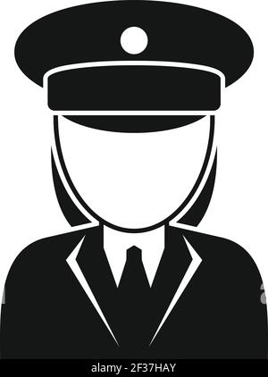 Woman electric train driver icon, simple style Stock Vector