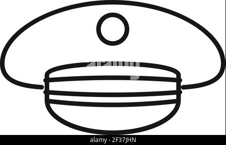 Electric train driver cap icon, outline style Stock Vector