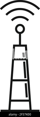 Engineer radio tower icon, outline style Stock Vector