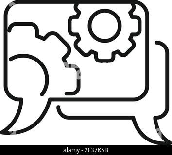 Communications engineer chat icon, outline style Stock Vector