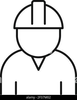 Communications engineer worker icon, outline style Stock Vector