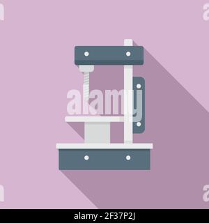 Metal milling machine icon, flat style Stock Vector