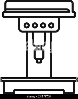 Engineer milling machine icon, outline style Stock Vector