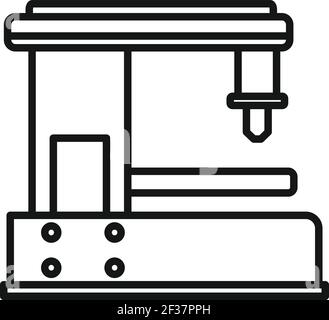Cnc milling machine icon, outline style Stock Vector