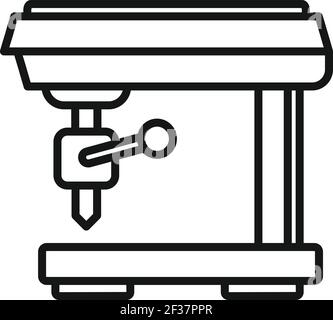 Computer milling machine icon, outline style Stock Vector