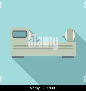 Cnc lathe icon, flat style Stock Vector