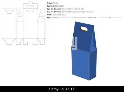 Gift box for many products die cut template vector Stock Vector