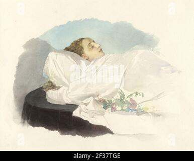 Princess Maria Annunciata of Bourbon-Two Sicilies on her deathbed. Stock Photo