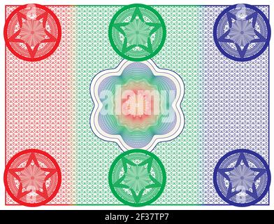 Elegant guilloche designs for gift certificate, voucher,money,diploma - CMYK Color - easy editable - vector Stock Vector