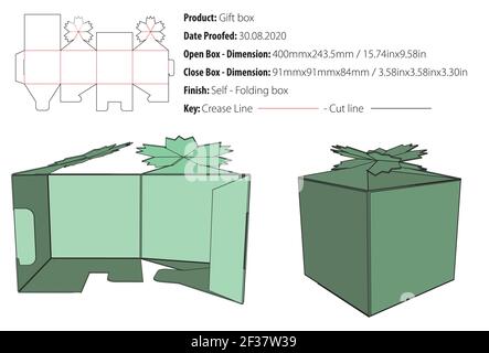 Gift box for many products die cut template vector Stock Vector