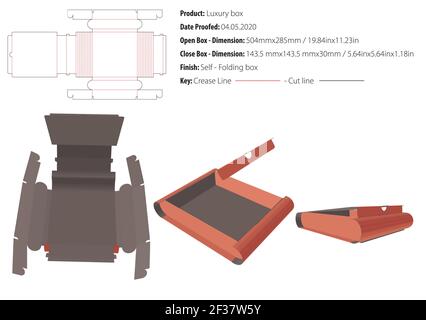 Gift box for many products die cut template vector Stock Vector