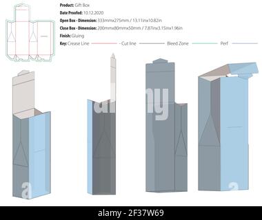 Gift box for many products die cut template vector Stock Vector