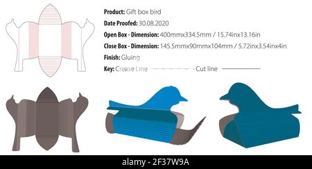 Gift box for many products die cut template vector Stock Vector