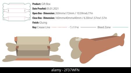 Gift box for many products die cut template vector Stock Vector