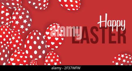 Happy Easter web,banner,poster, flyer and more with eggs and typography - vector illustration Stock Vector