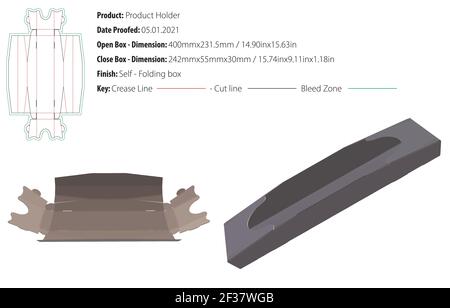 Product Holder packaging design template self lock die cut - vector Stock Vector