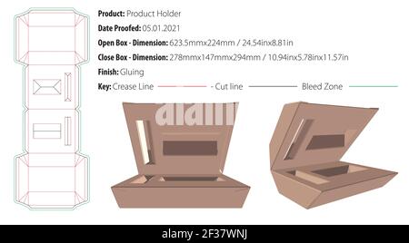 Product Holder packaging design template gluing die cut - vector Stock Vector