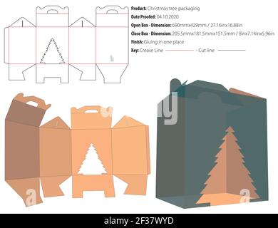 Gift box for many products die cut template vector Stock Vector