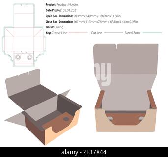Product Holder packaging design template gluing die cut - vector Stock Vector