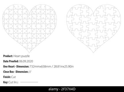 Two types Jigsaw puzzle circle template cut - die cut - vector Stock Vector